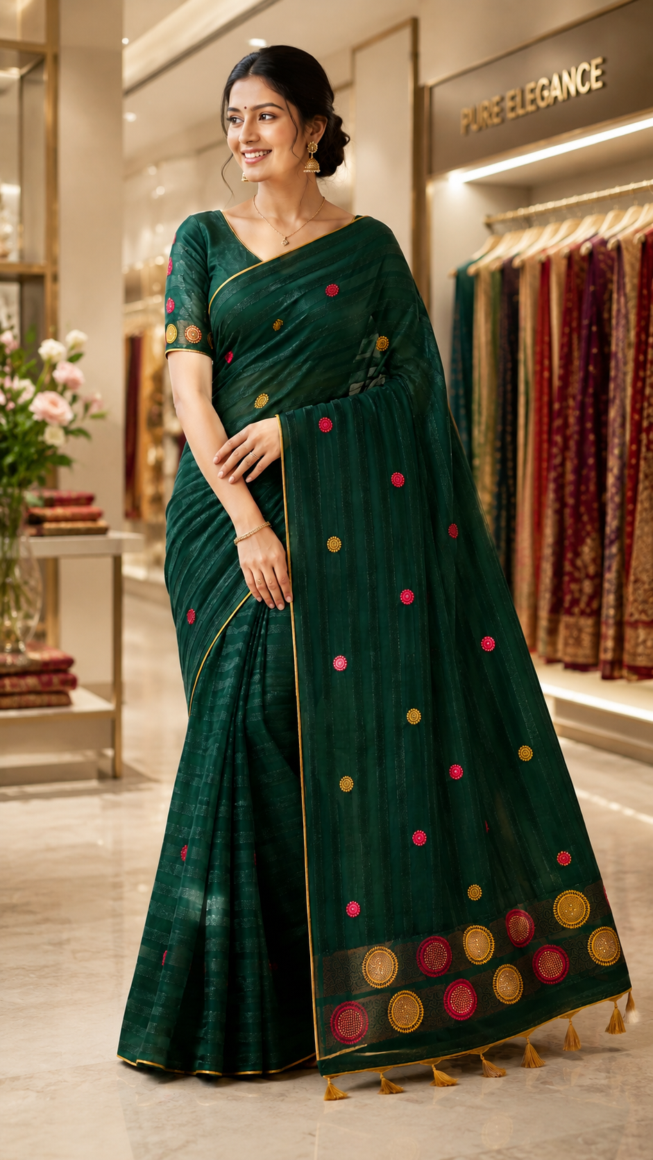 Green Designer saree - CBG282