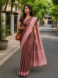 Brown mulbery silk saree CNA226
