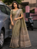 Green Officewear saree- CNA239