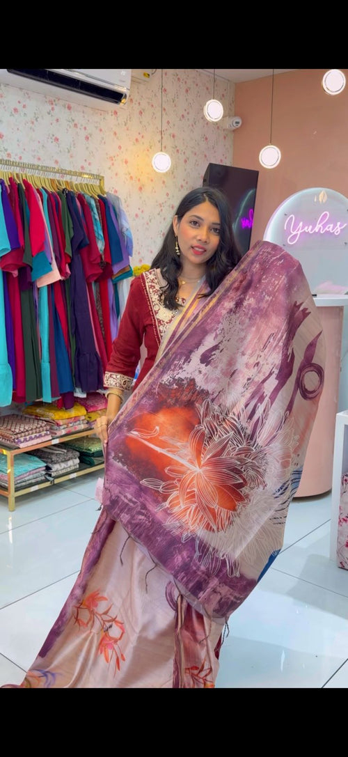 Megatha Pink Malai Silk