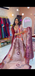 Megatha Pink Malai Silk