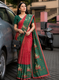 Peach Contrast Officewear saree-CNA259