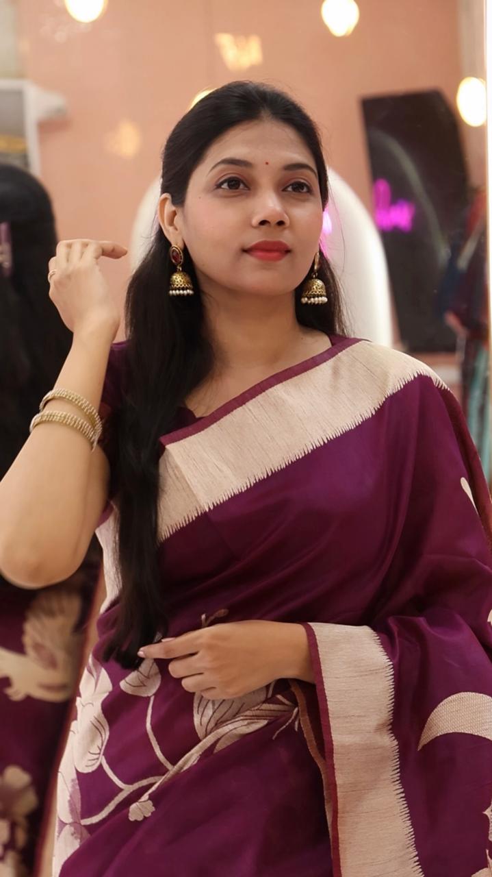 Banaras Purple handloom Saree