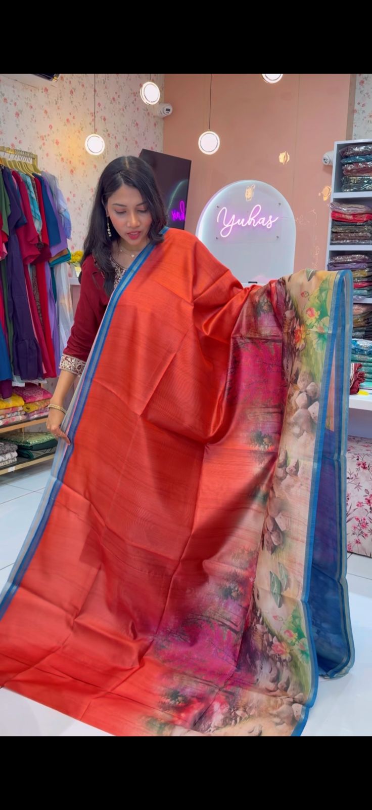 Malai silk in Rustic Orange