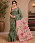 Green saree- CNA258
