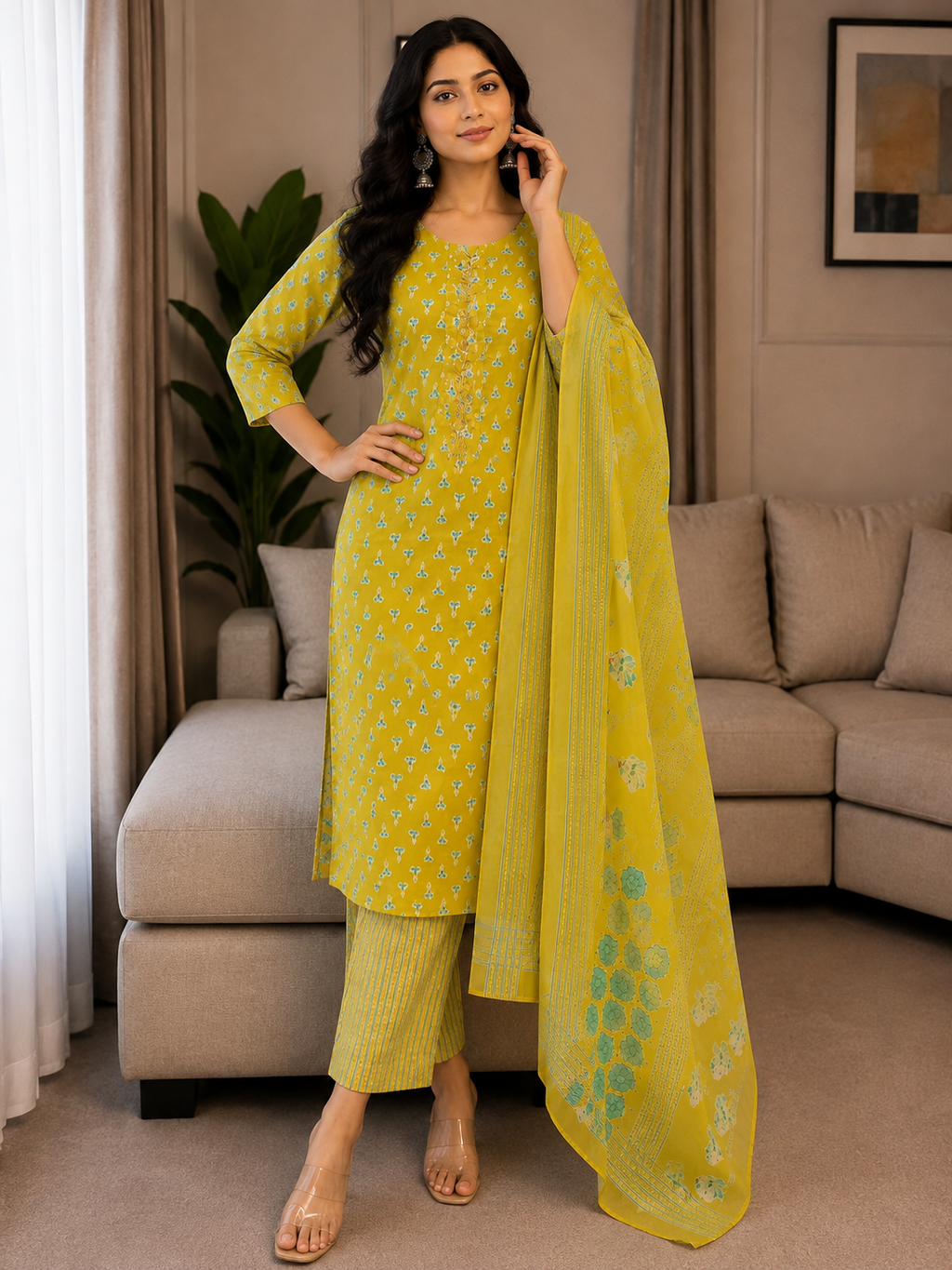 Trending Cotton Yellow Salwar- YFS490