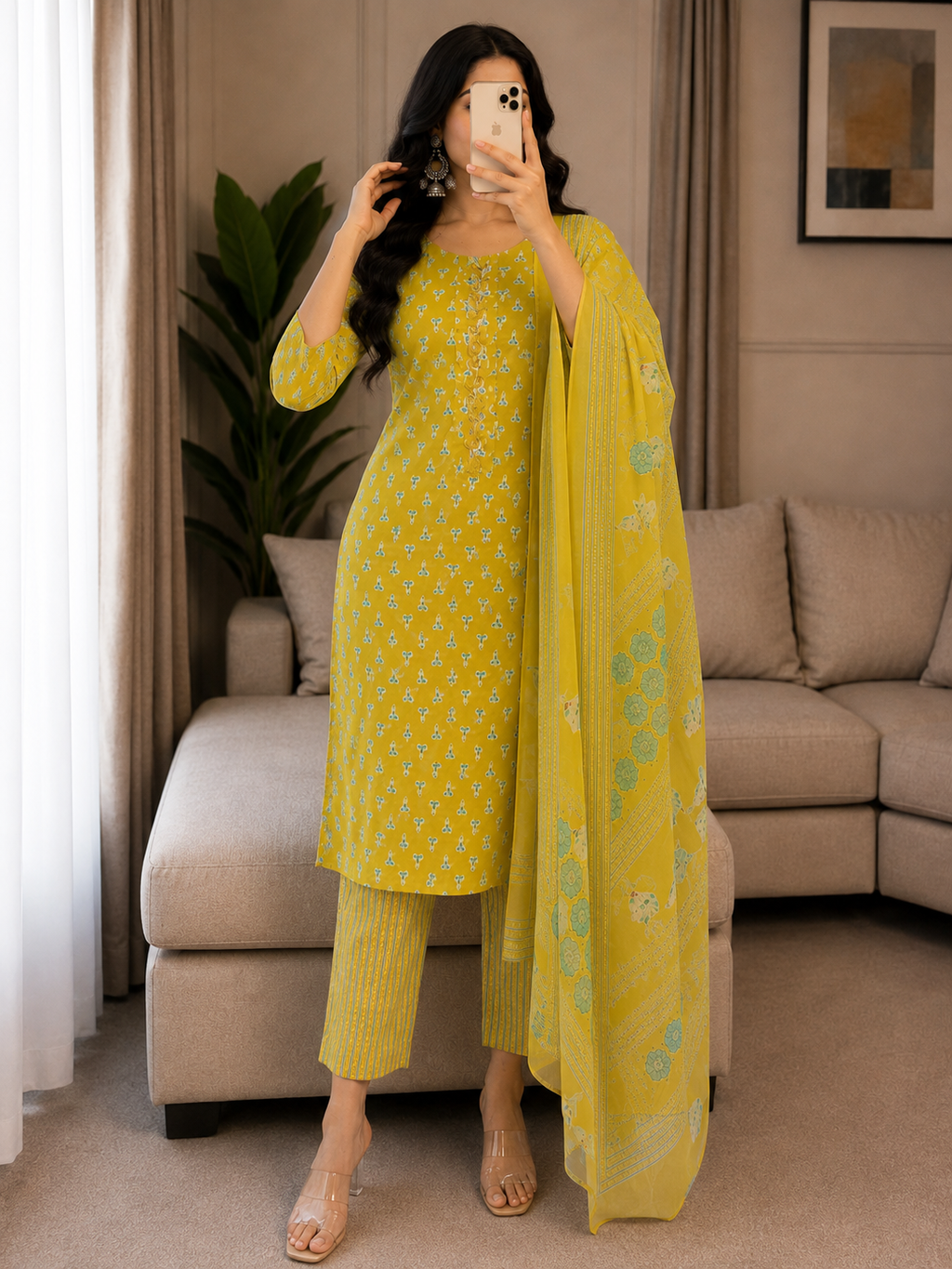 Trending Cotton Yellow Salwar- YFS490
