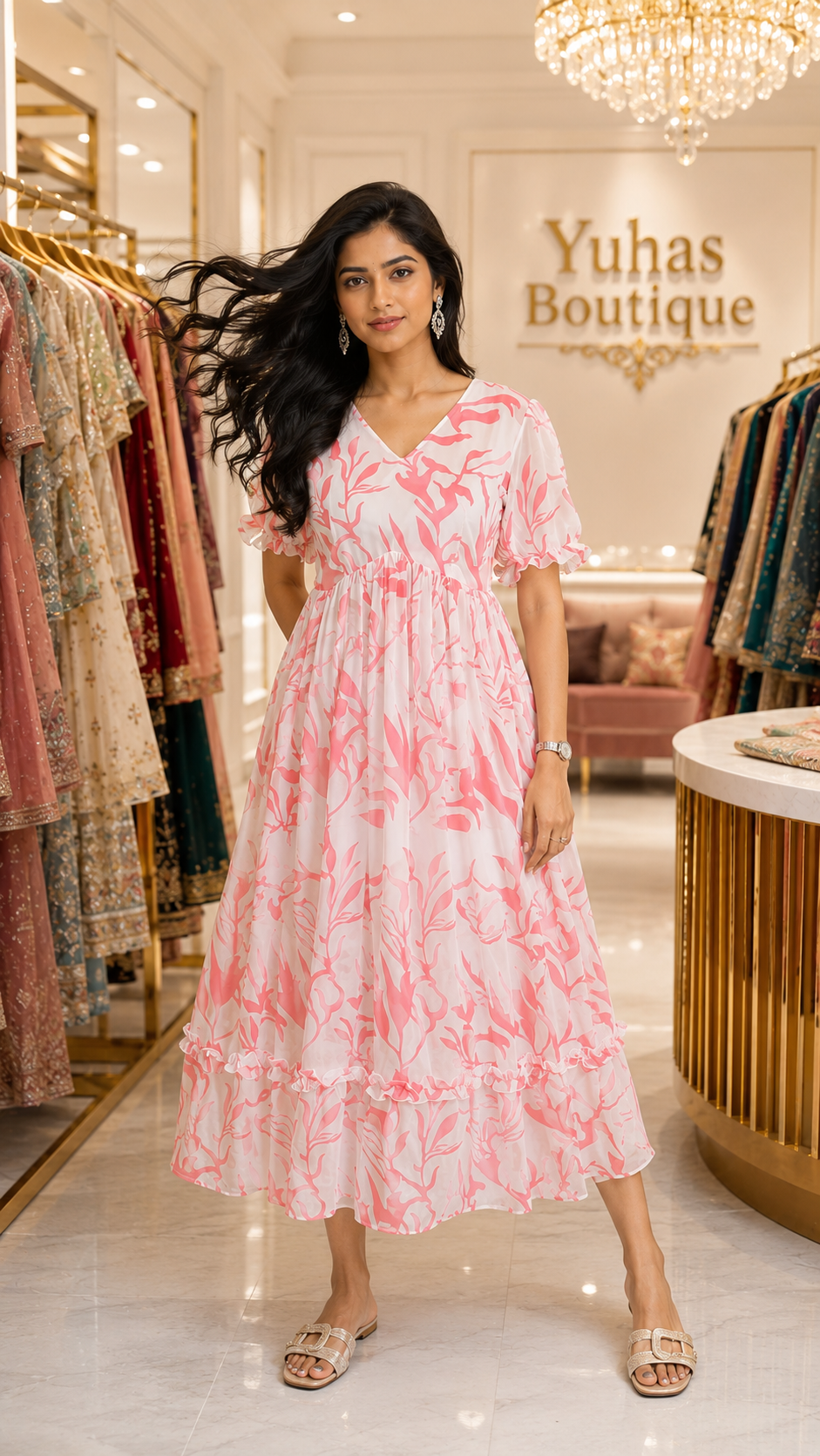 White Pink Maxi -WDS005