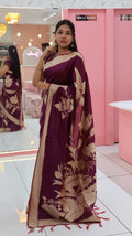 Banaras Purple handloom Saree