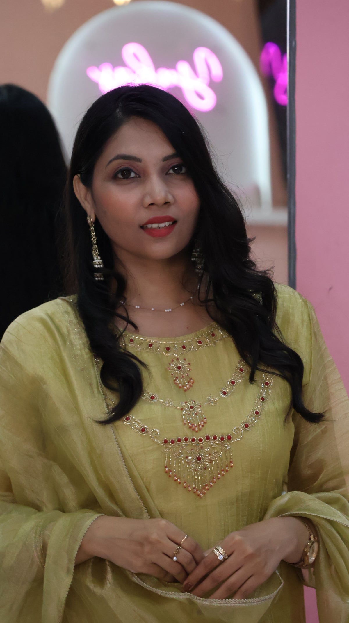 Golden soft Crunchi Crush Salwar- YVS510
