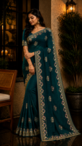 Green Shimmer Jimmi Joo with Rich Embroidary And Rainstone Work -JCS132