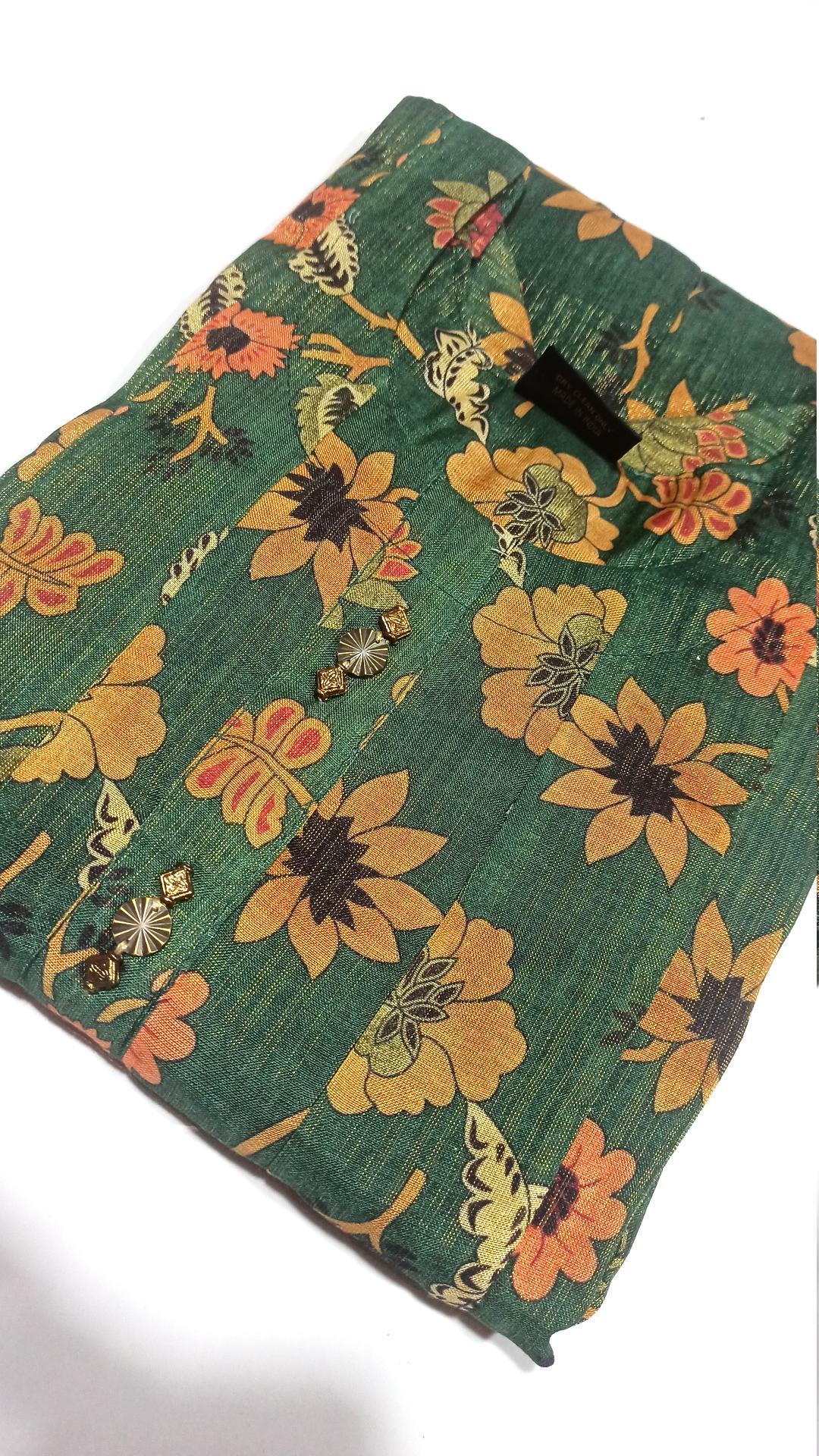 Green tissue frock YCS123