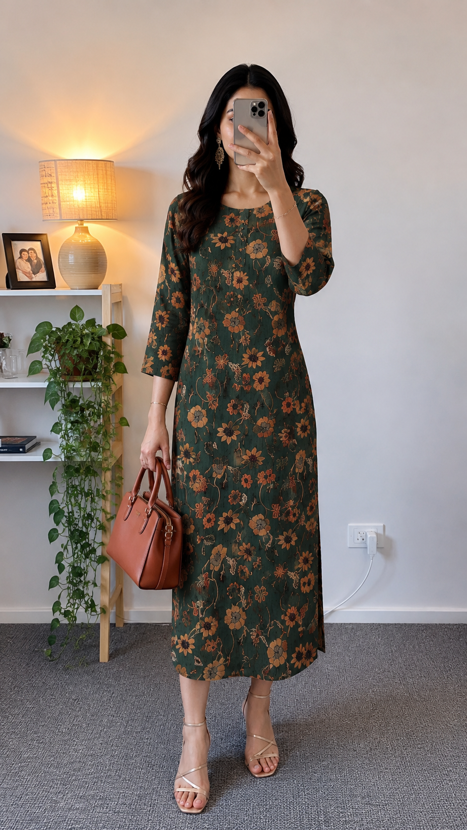 Green tissue frock YCS123