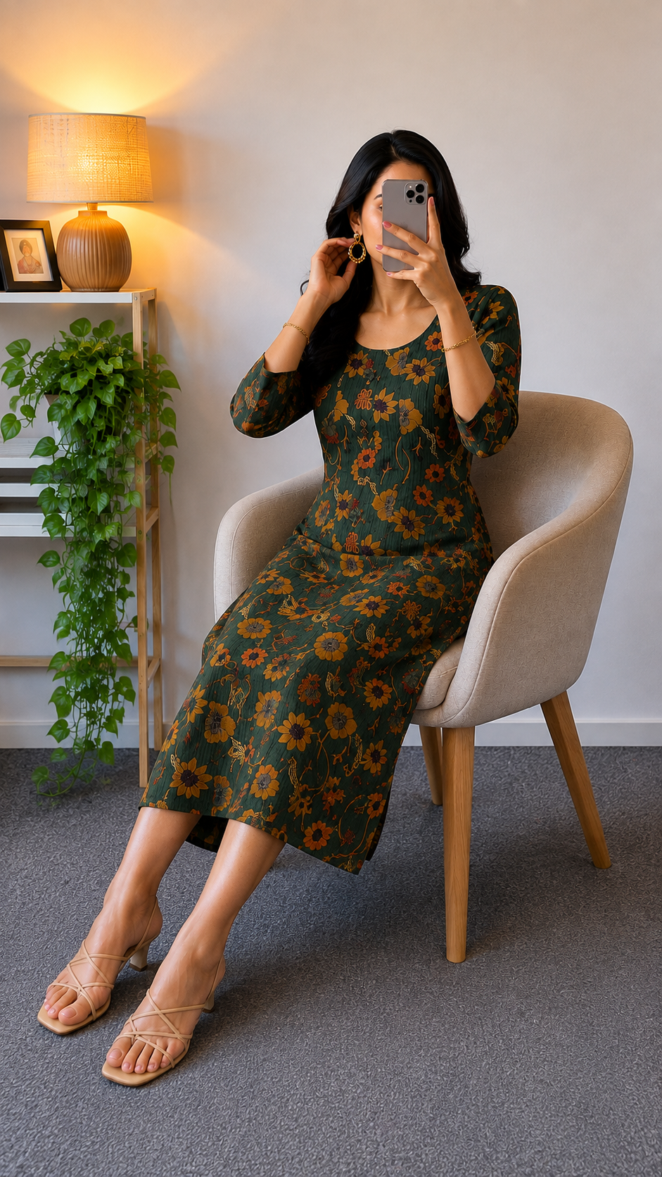Green tissue frock YCS123