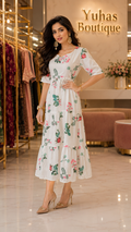 white full flower maxi -YCS445