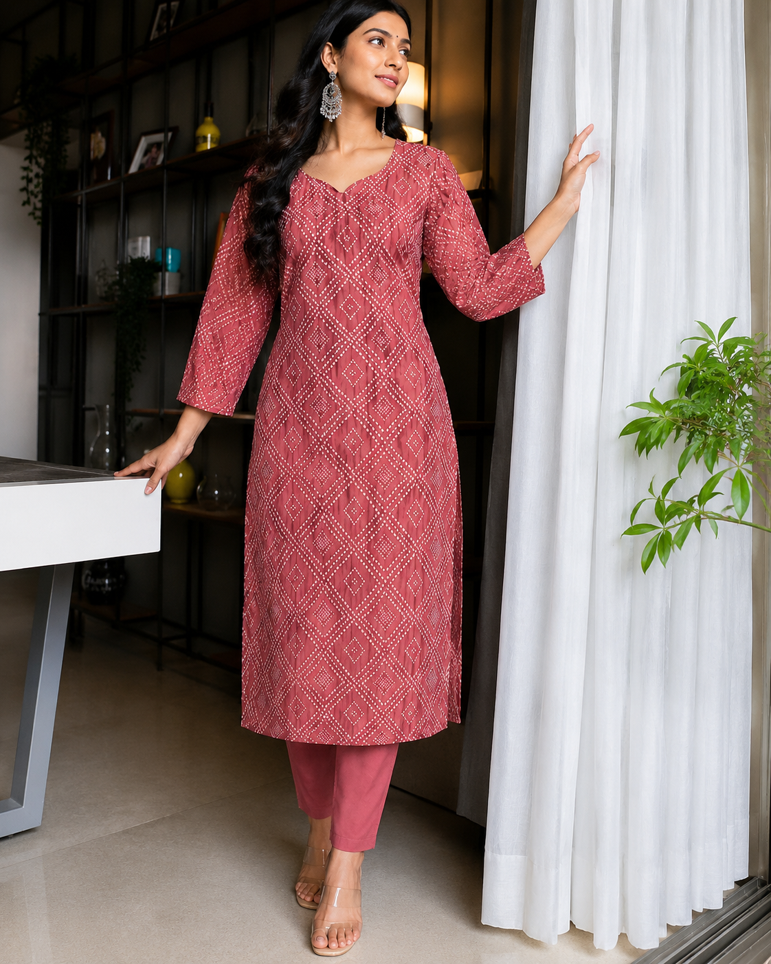 Pink Muslin kurti - YCS448