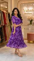 purple Floral maxi
