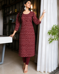 Maroon cotton Kurti -YCS605