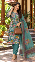 Pure Cotton Green Sawlar -YFS101