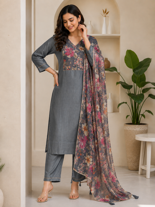 Gray Partywear salwar - YFS230