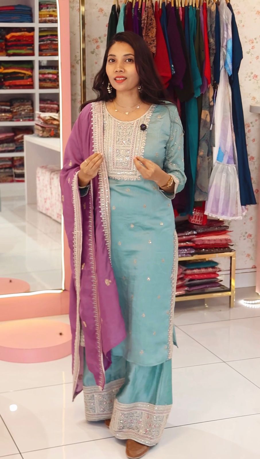 Premium Sky blue sharara