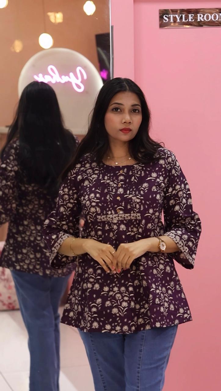 purple short tops