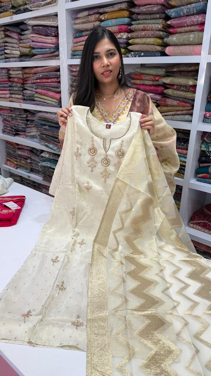 Pure Banaras Silk Salwar Suit - YFS722