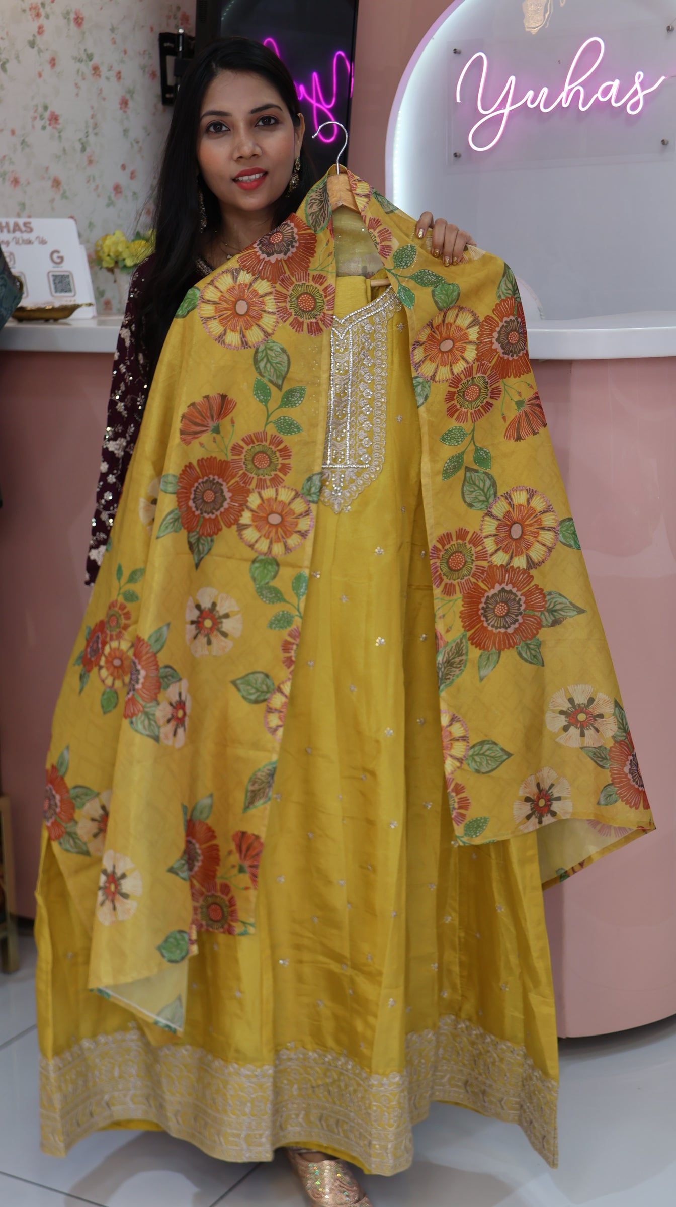 Premium Yellow Grand Anarkali -YFS747