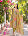 Premium Green Organza Salwar -YFS778