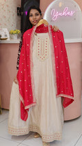 Premium Beige Pink Anarkali Salwar - YFS818