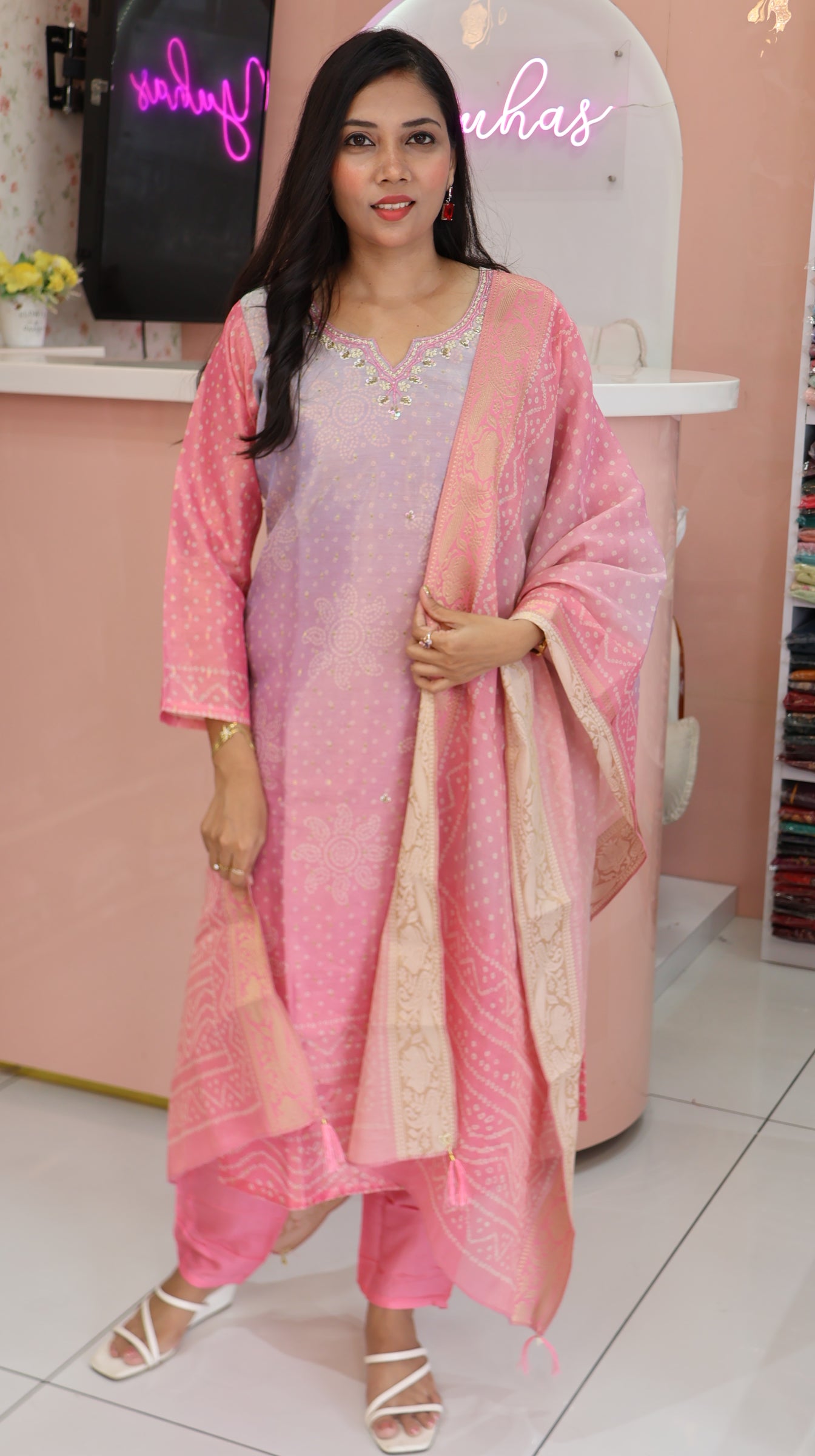 Premium Dual Shade Pink Salwar -YFS971