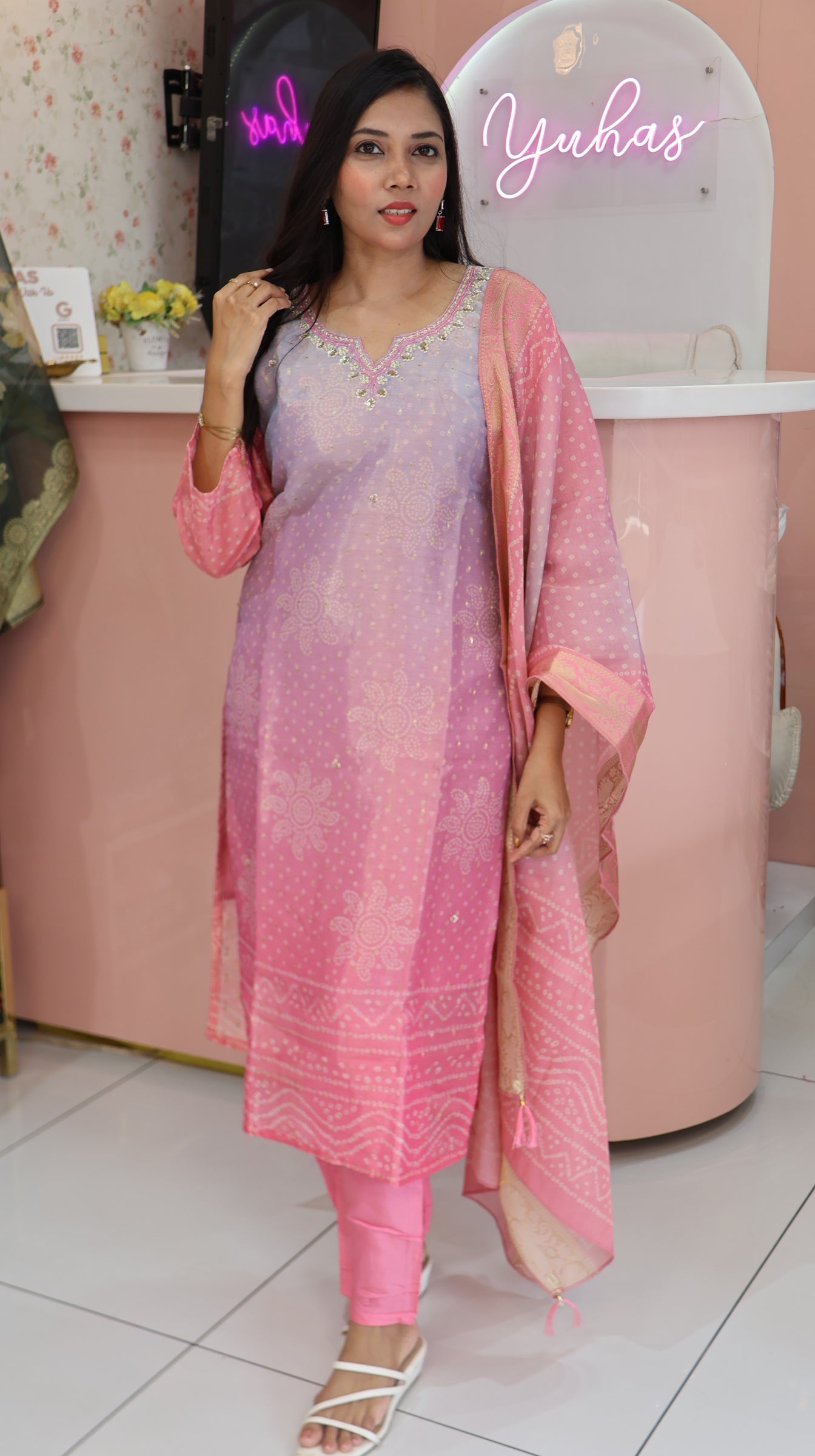 Premium Dual Shade Pink Salwar -YFS971