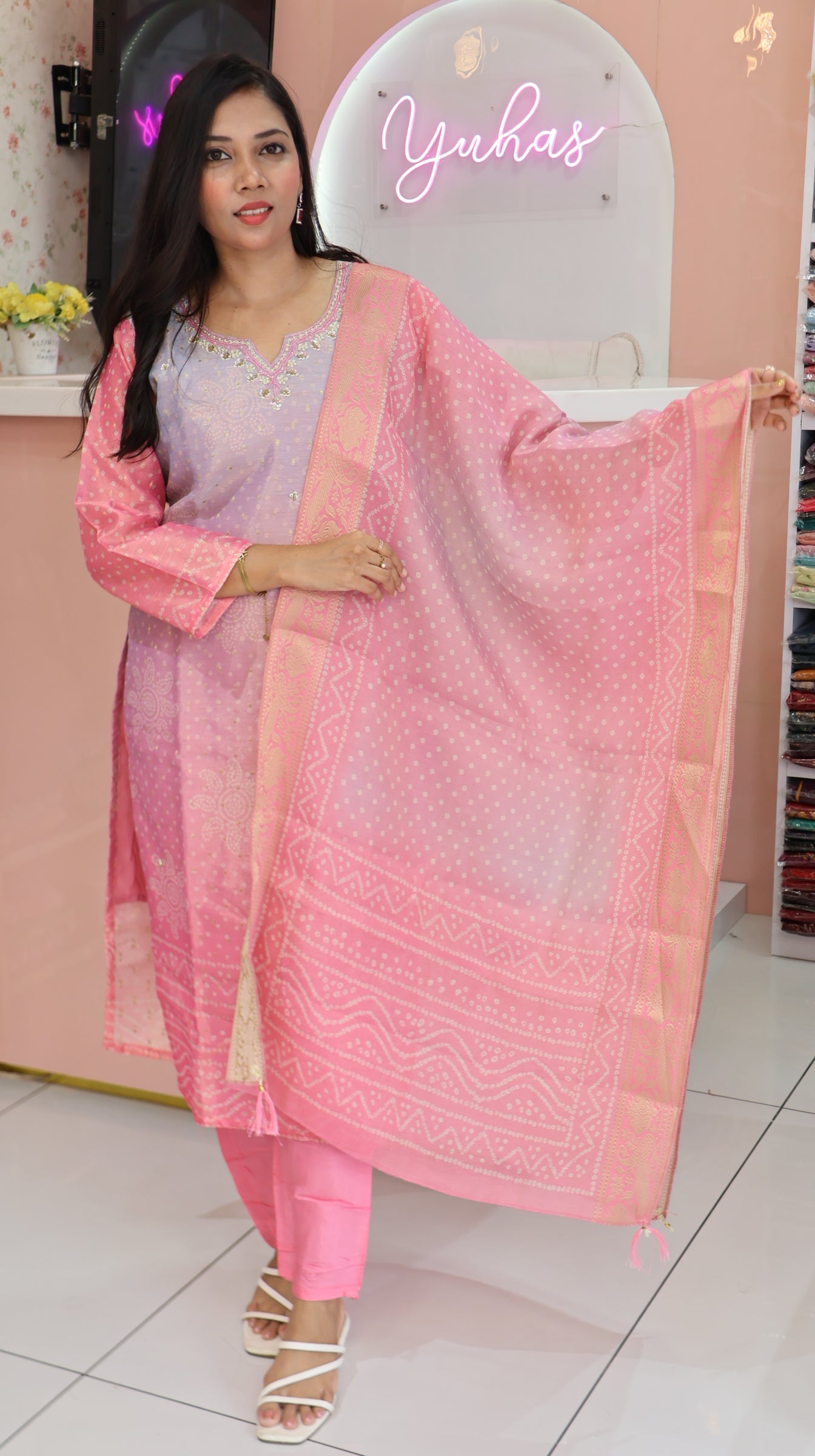 Premium Dual Shade Pink Salwar -YFS971