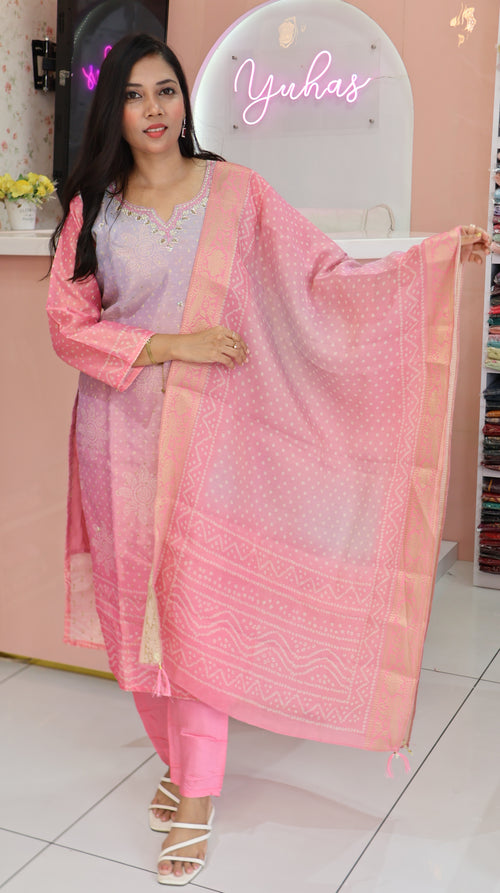 Premium Dual Shade Pink Salwar -YFS971