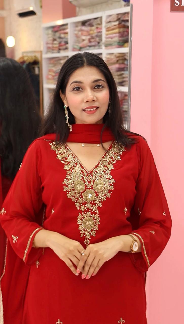 Premium Maroon Sharara