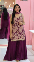 Premium Purple Brocade sharara