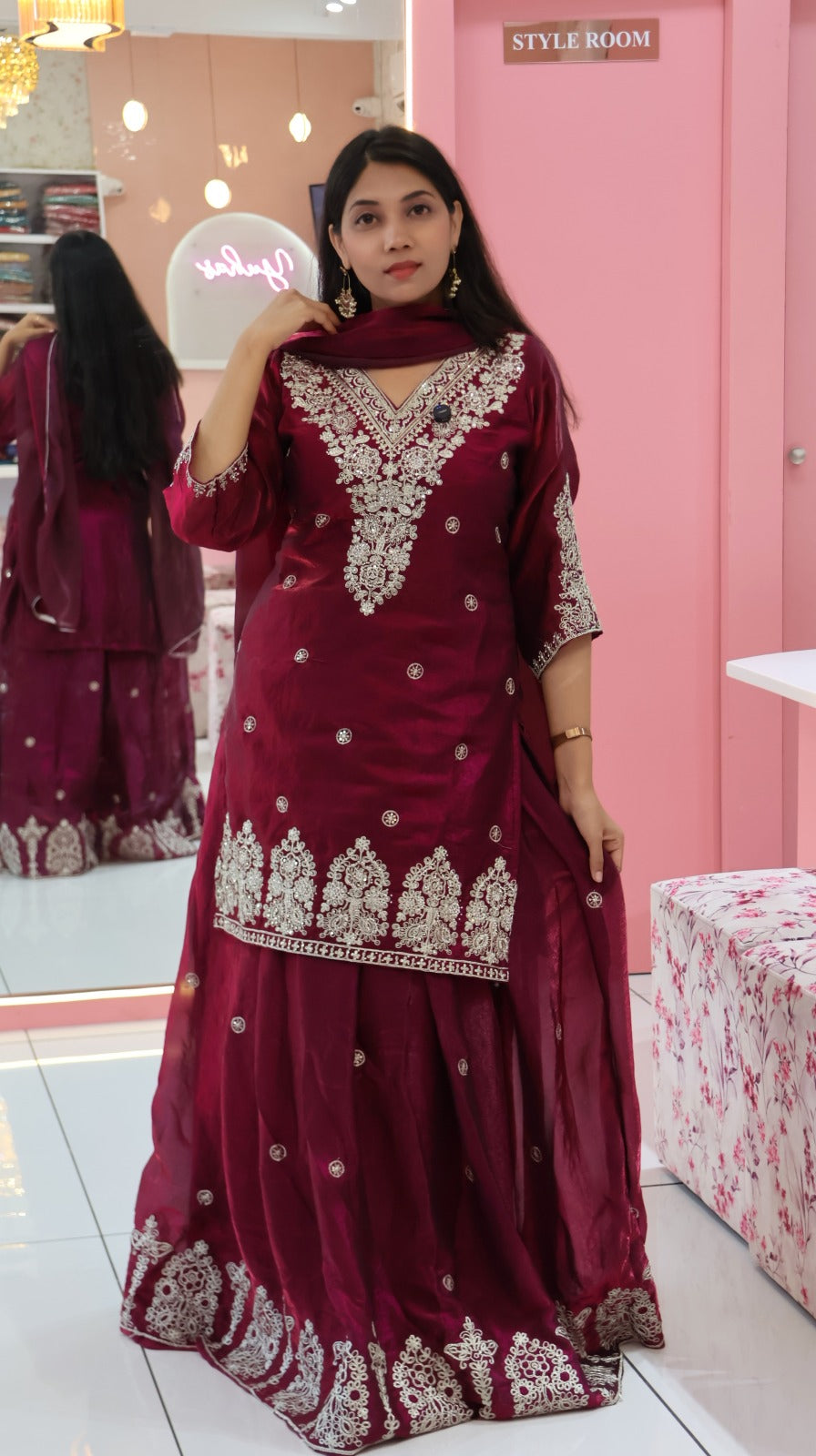 Premium Wine Sharara set