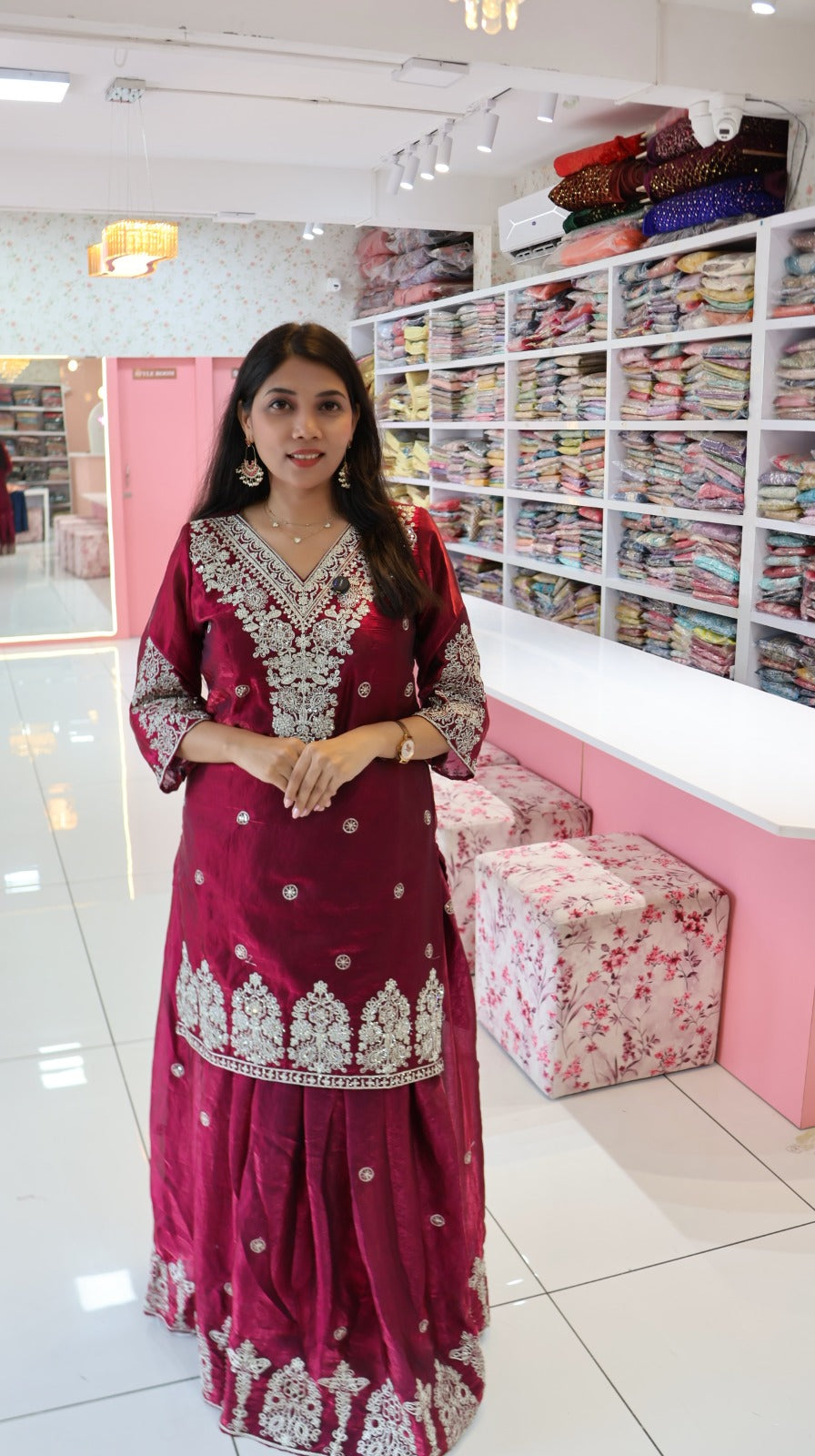 Premium Wine Sharara set