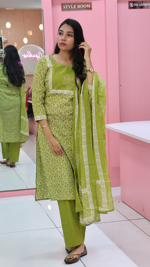 Green Pure Cotton Salwar