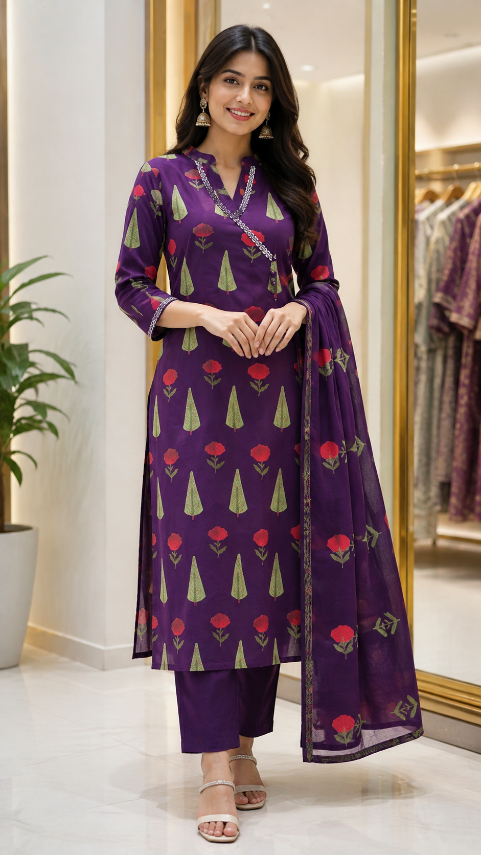 Pure Cotton in Purple salwar - YVS119