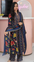 Royal Blue Trending Cotton Salwar Suit -YVS146