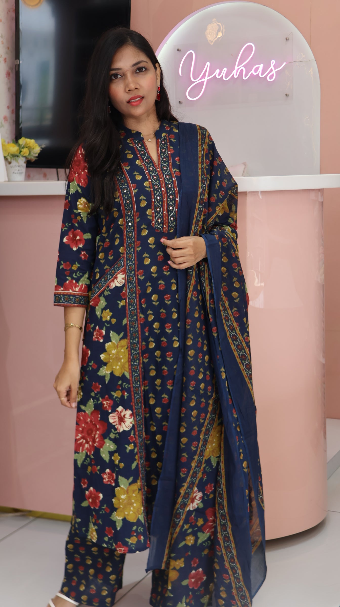 Royal Blue Trending Cotton Salwar Suit -YVS146