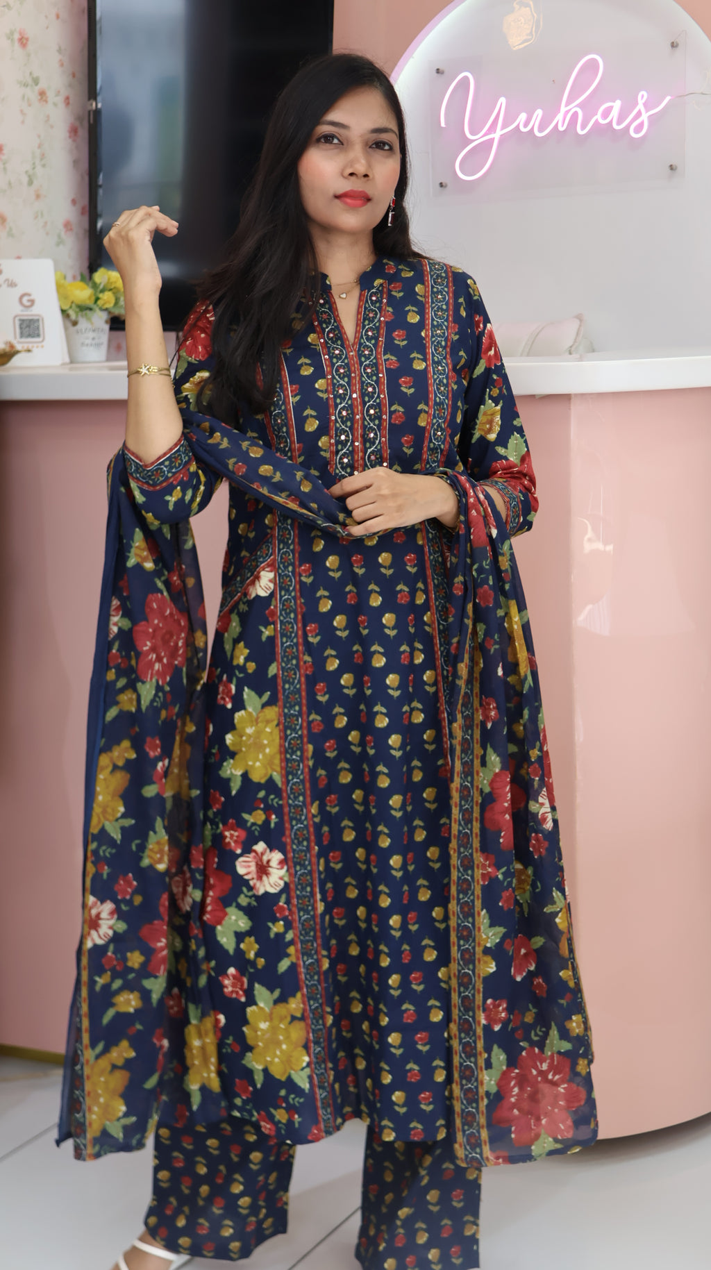 Royal Blue Trending Cotton Salwar Suit -YVS146