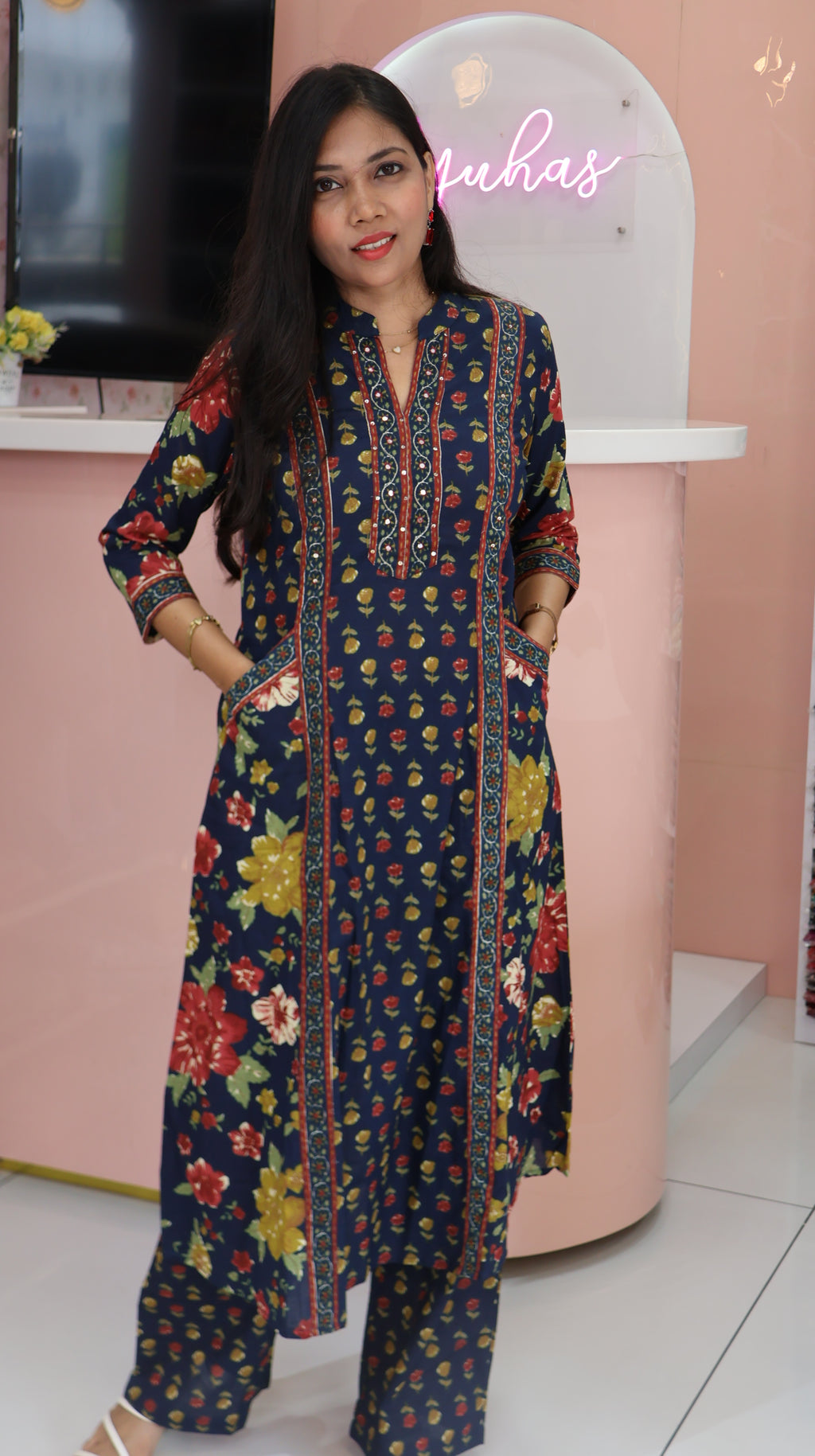 Royal Blue Trending Cotton Salwar Suit -YVS146