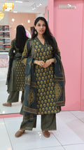 Pure Cotton Green Anarkali Salwar -YVS148