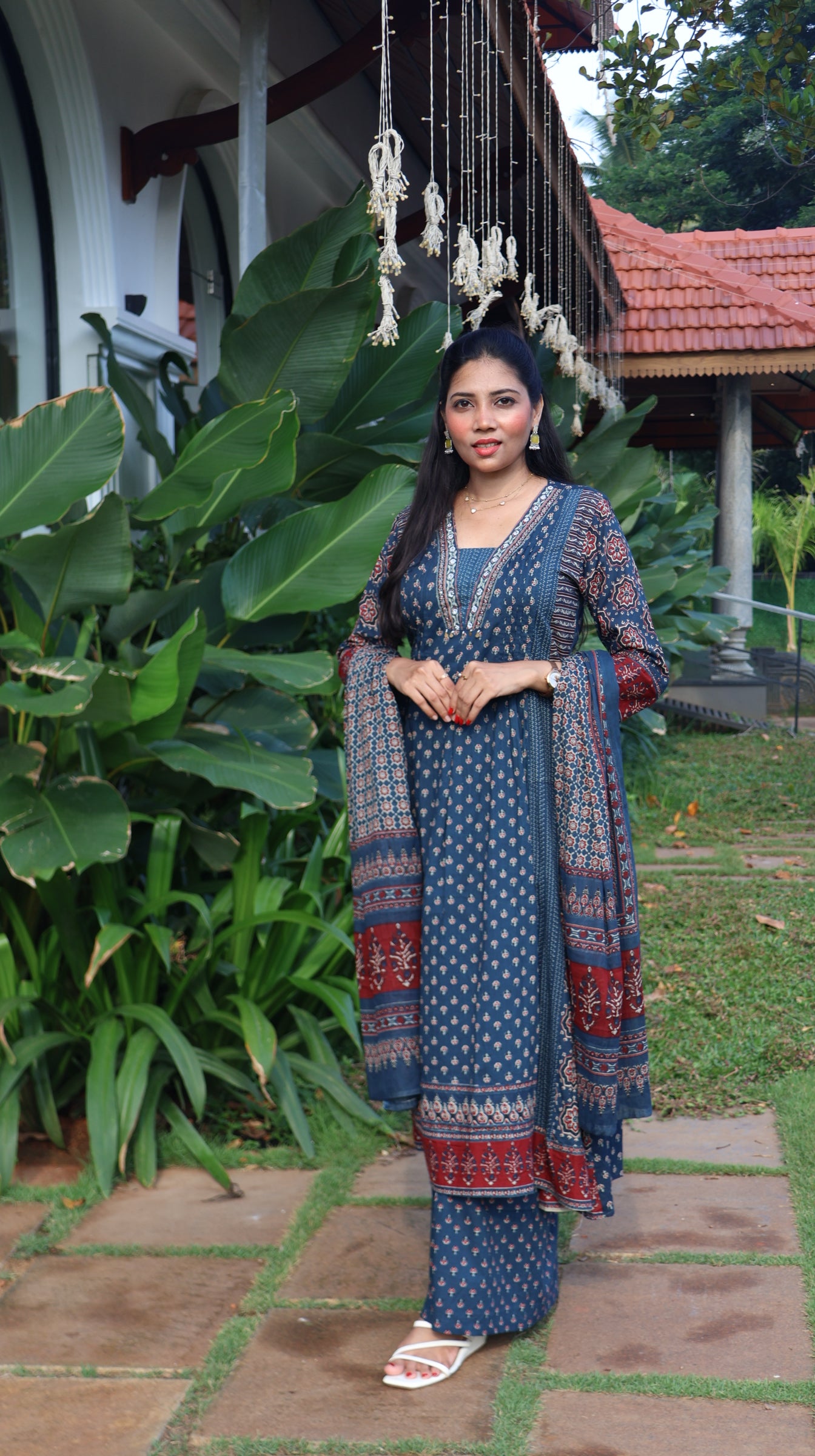Pure Cotton Blue Anarkali Salwar -YVS155