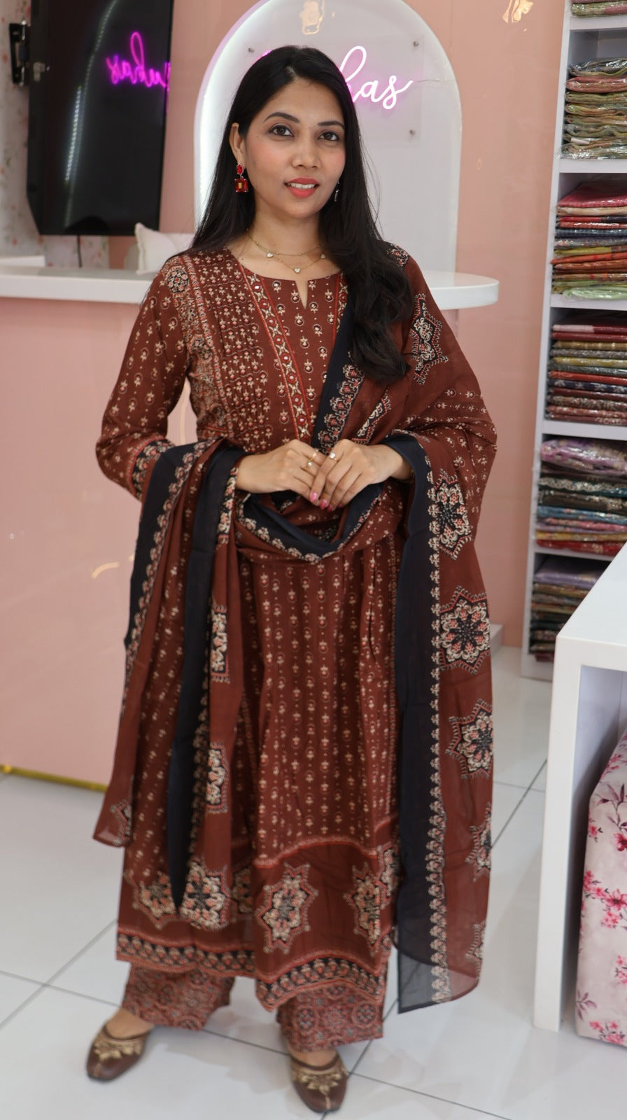 Premium Brown Anarkali salwar - YVS157