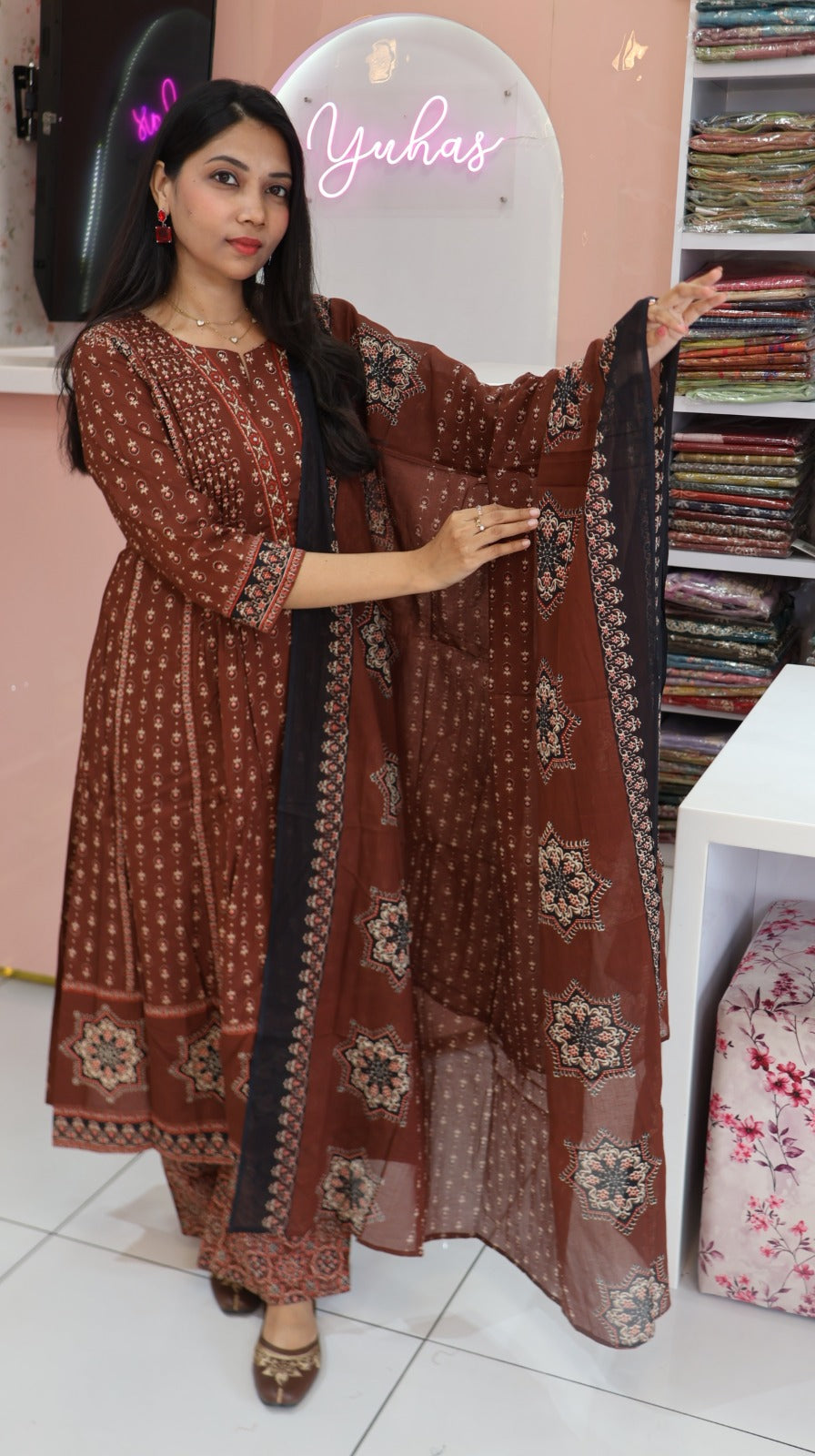 Premium Brown Anarkali salwar - YVS157