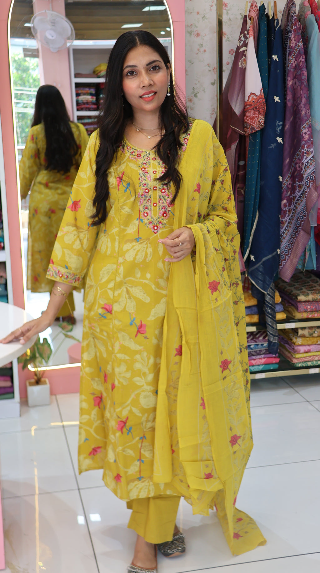 Trending Lime Yellow Salwar suit -YVS159