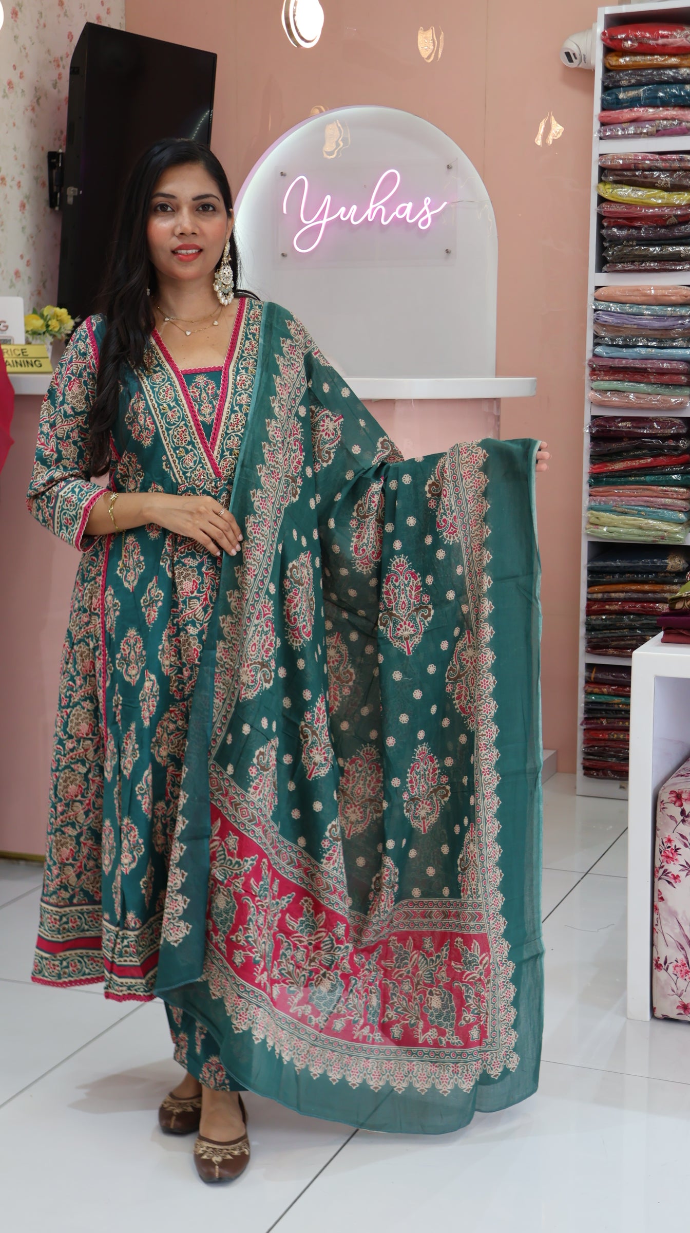 Trending Green Anarkali Suit -YVS175